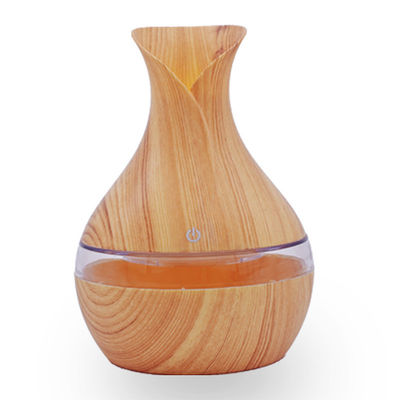Compatto 300ml Vaso di fiori di legno Ultrasonico Umidificatore Diffusore per la casa