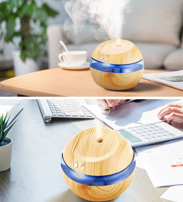 Diffusore di aroma elettrico portatile a grano di legno 300 ml per il controllo dell'umidità controllato tramite app