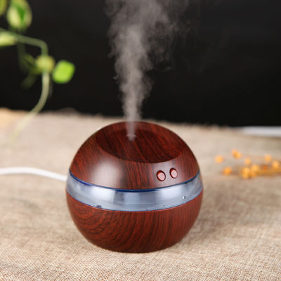 Diffusore di aroma elettrico portatile a grano di legno 300 ml per il controllo dell'umidità controllato tramite app