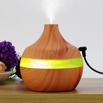 5V portatile 300ML 7 cambiamento di colore Disegno in legno USB umidificatore ricaricabile per la funzione di cronometraggio