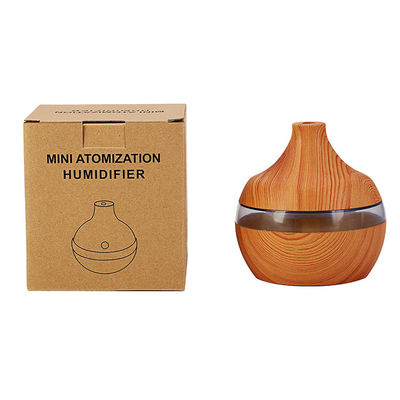 5V portatile 300ML 7 cambiamento di colore Disegno in legno USB umidificatore ricaricabile per la funzione di cronometraggio