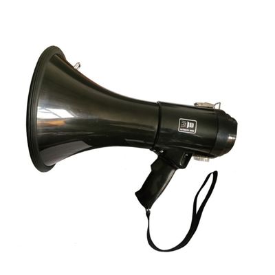 50W Gran Potenza Plastico Portatile Megafono Nero Con Sirena Musicale Funzioni Versatili