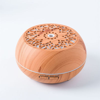 Diffusore aromatico di olio essenziale di legno e vetro per uso domestico da 500 ml con comando remoto e luce LED RGB