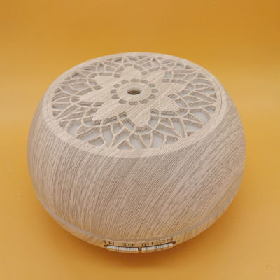 Diffusore aromatico di olio essenziale di legno e vetro per uso domestico da 500 ml con comando remoto e luce LED RGB