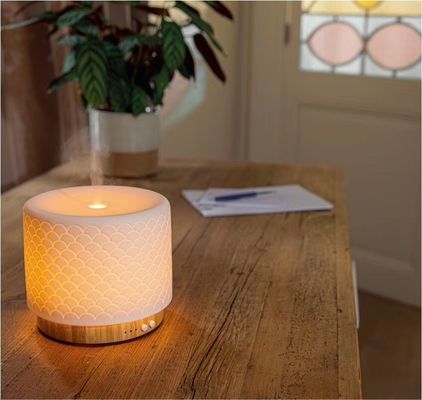 Diffusore elettronico ad ultrasuoni in bambù e ceramica da 280 ml per un'esperienza di aroma naturale